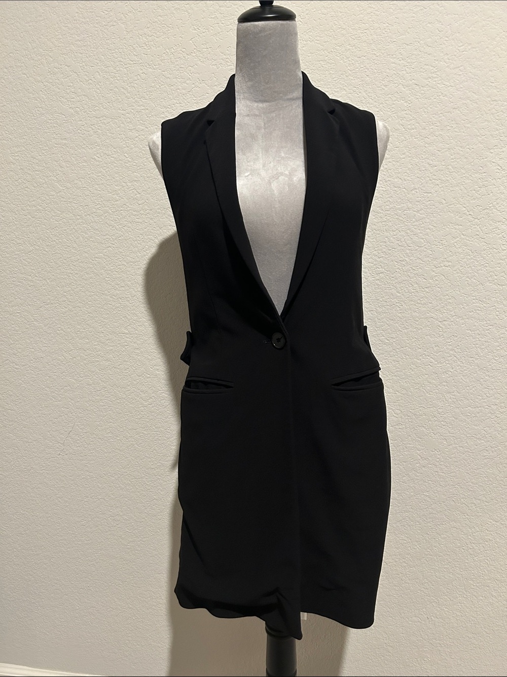 Club Monaco Black Sleeveless Blazer Dress
